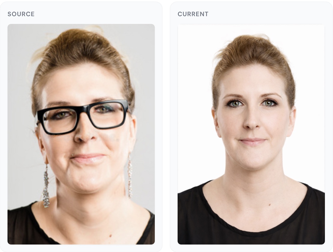 摘掉眼镜 + 美颜精修